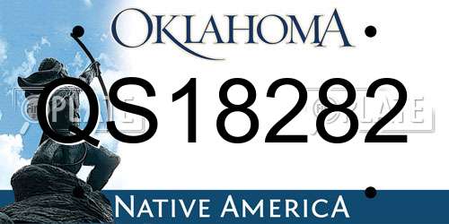 QS18282 Oklahoma License Plate