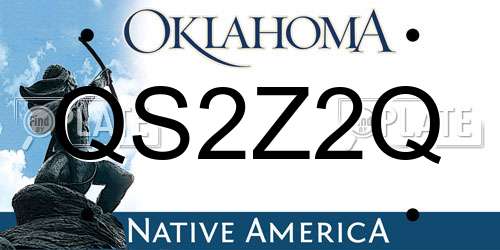 QS2Z2Q Oklahoma License Plate