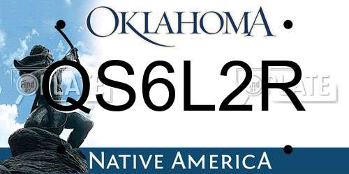 QS6L2R Oklahoma License Plate