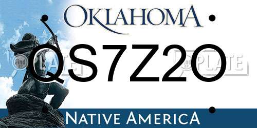 QS7Z2O Oklahoma License Plate