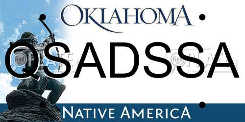 QSADSSA Oklahoma License Plate