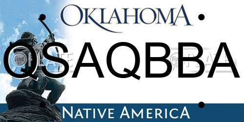 QSAQBBA Oklahoma License Plate