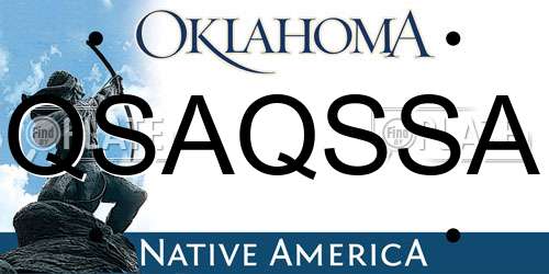 QSAQSSA Oklahoma License Plate