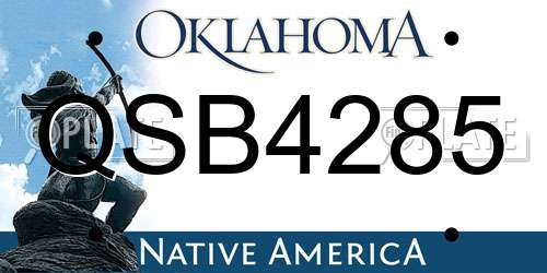 QSB4285 Oklahoma License Plate