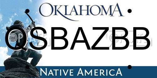 QSBAZBB Oklahoma License Plate