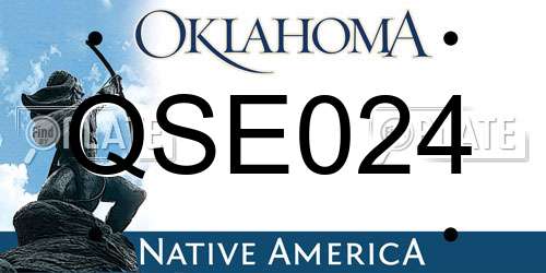 QSE024 Oklahoma License Plate