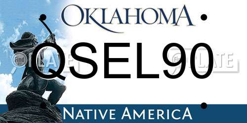 QSEL90 Oklahoma License Plate