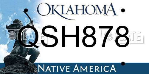 QSH878 Oklahoma License Plate