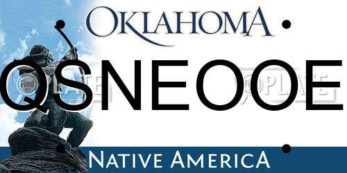 QSNEOOE Oklahoma License Plate