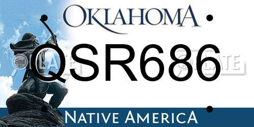 QSR686 Oklahoma License Plate