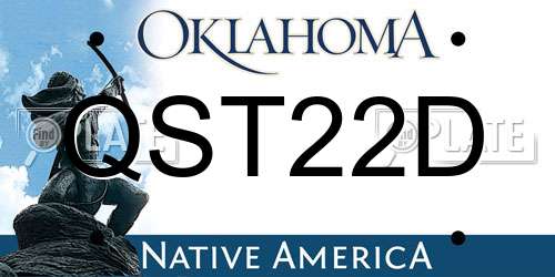 QST22D Oklahoma License Plate