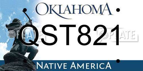 QST821 Oklahoma License Plate