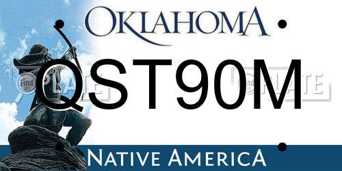 QST90M Oklahoma License Plate