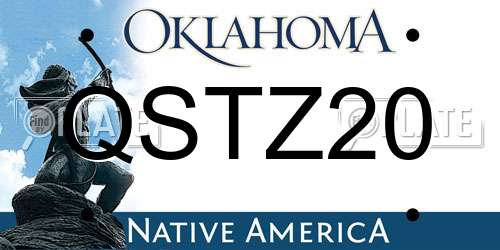 QSTZ20 Oklahoma License Plate