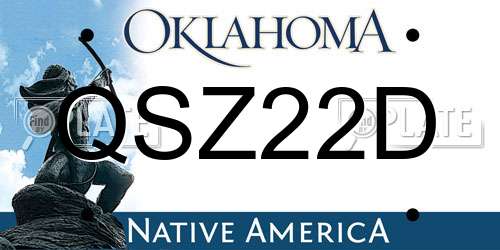 QSZ22D Oklahoma License Plate