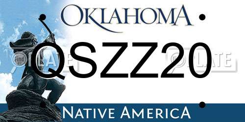 QSZZ20 Oklahoma License Plate