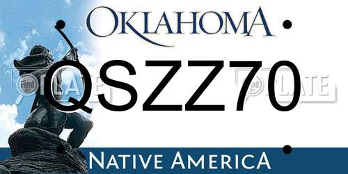 QSZZ70 Oklahoma License Plate