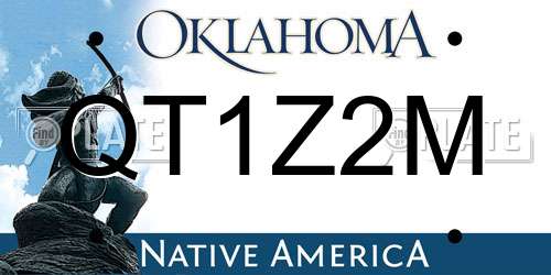 QT1Z2M Oklahoma License Plate