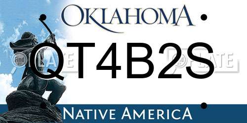 QT4B2S Oklahoma License Plate
