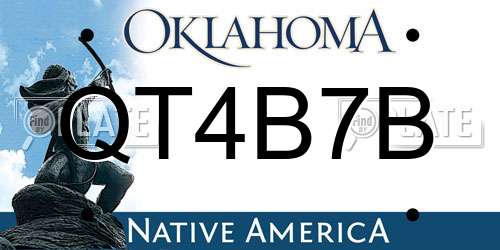 QT4B7B Oklahoma License Plate