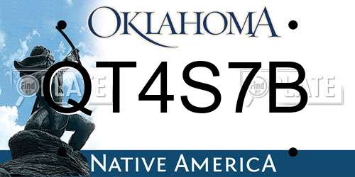 QT4S7B Oklahoma License Plate