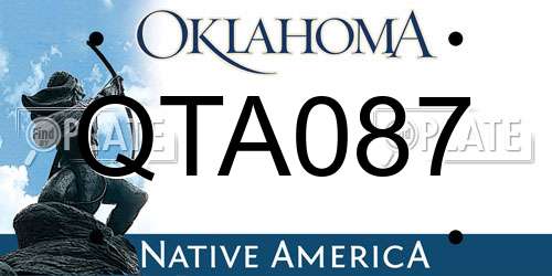 QTA087 Oklahoma License Plate