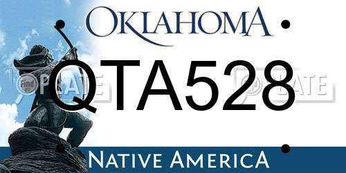 QTA528 Oklahoma License Plate