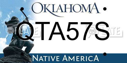 QTA57S Oklahoma License Plate
