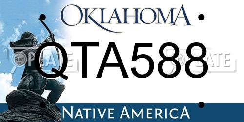 QTA588 Oklahoma License Plate