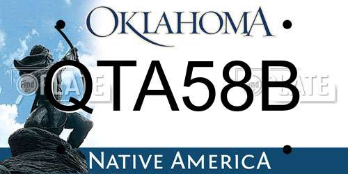 QTA58B Oklahoma License Plate