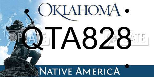 QTA828 Oklahoma License Plate