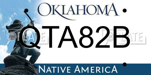 QTA82B Oklahoma License Plate
