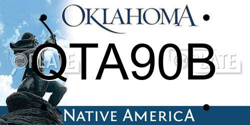 QTA90B Oklahoma License Plate