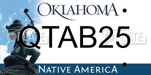 QTAB25 Oklahoma License Plate