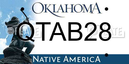 QTAB28 Oklahoma License Plate
