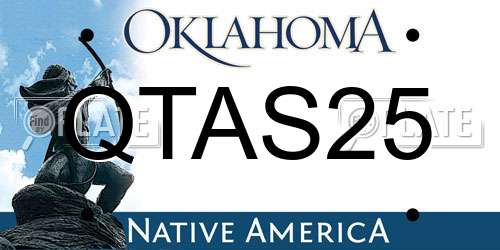 QTAS25 Oklahoma License Plate
