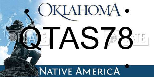 QTAS78 Oklahoma License Plate