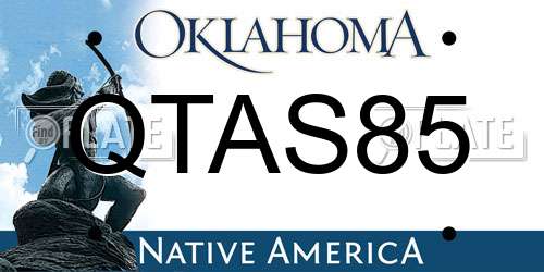 QTAS85 Oklahoma License Plate