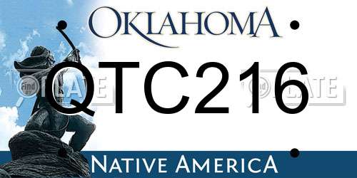 QTC216 Oklahoma License Plate