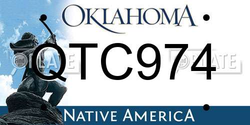 QTC974 Oklahoma License Plate