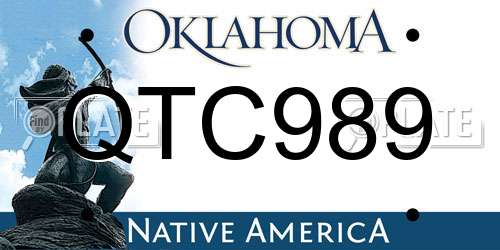QTC989 Oklahoma License Plate