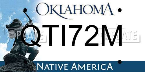 QTI72M Oklahoma License Plate