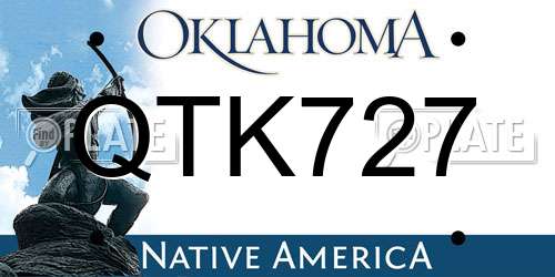 QTK727 Oklahoma License Plate