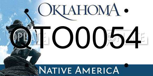 QTO0054 Oklahoma License Plate