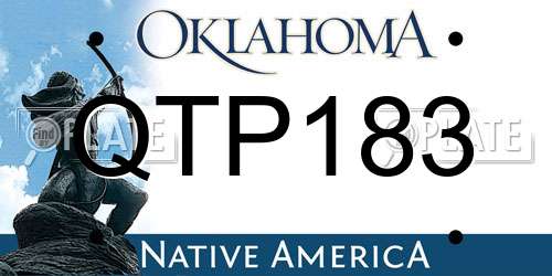 QTP183 Oklahoma License Plate