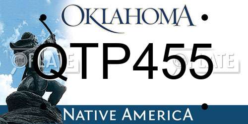 QTP455 Oklahoma License Plate
