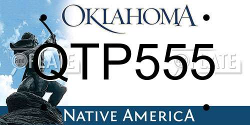QTP555 Oklahoma License Plate
