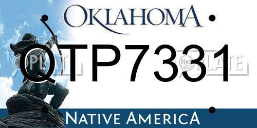 QTP7331 Oklahoma License Plate