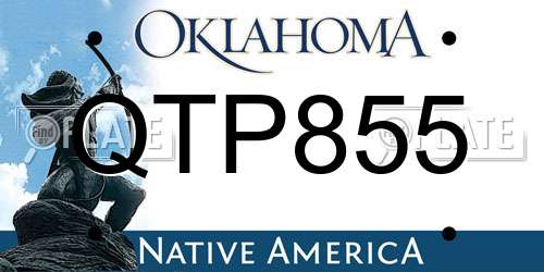 QTP855 Oklahoma License Plate