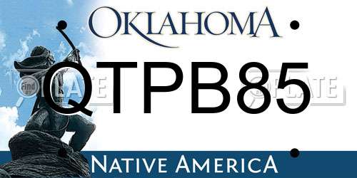 QTPB85 Oklahoma License Plate
